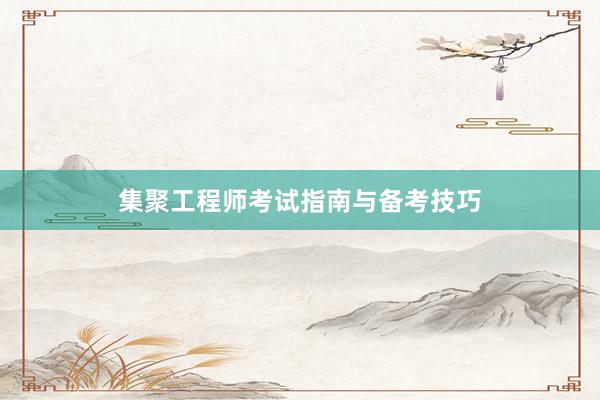 集聚工程师考试指南与备考技巧